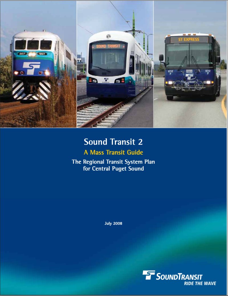 Cover of Sound Transit 2: A Mass Transit Guide, July 2008